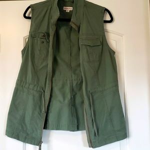 Sage green sleeveless jacket